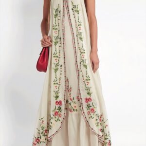 Print Tube Cami Flowy Hem Maxi Dress
