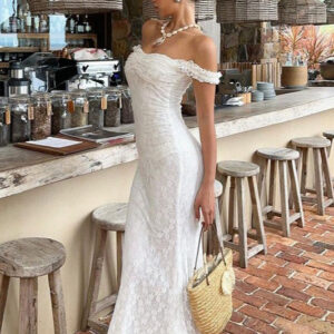 Elegant Lace Sleeveless Spaghetti Strap Slim Maxi Dress