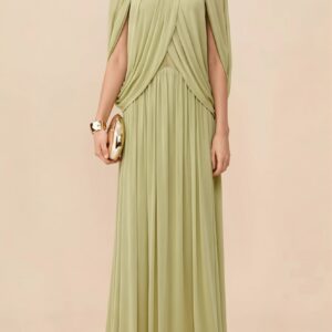 Elegant Cross Ruffle Maxi Dress