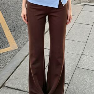 Split Button Fold Waist Knit Pants