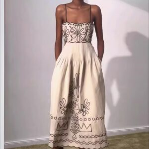 Chic Boho Embroidered Maxi Dress